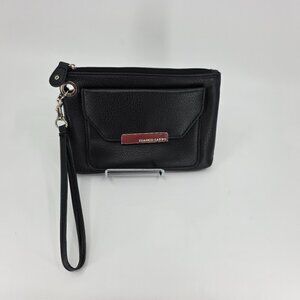 Franco Sarto Sleek Black Faux Leather Wallet on a String Built-in Card Slots
